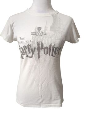 Warner Bros. Harry Potter Graphic Tee - White and Gray Print